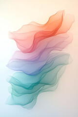 Poster - Slow, billowing plumes tinted in dusky rose and light teal, set against a gradient background for