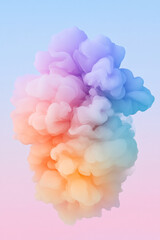 Poster - Slow, billowing plumes tinted in dusky rose and light teal, set against a gradient background for