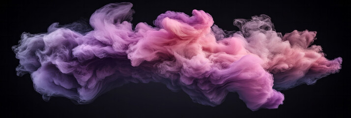 Poster - Abstract storm of cloud-like vapors in moody purples and blacks, twisting like cosmic smoke in open