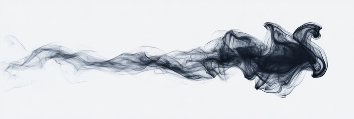 Aufkleber - Ultra-minimal swirl of charcoal-gray smoke, evoking an elegant dance of line and shape on a plain