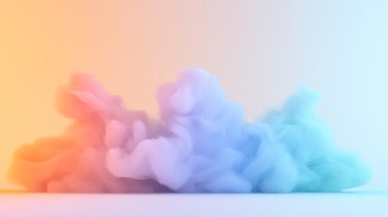 Aufkleber - Gentle plumes of opaque white smoke drifting over a subtle, colored glow that transitions from warm