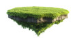 © Michael - Piece of land covered with green grass floating in the air with a transparent background