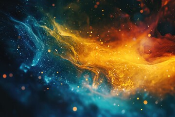 Wall Mural - yellow and blue galaxy close-up