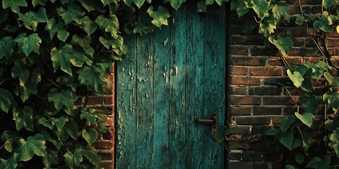 Wall Mural - IVY-Covered Green Door