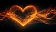 © Sungging - Glowing heart, energy waves, dark background, love concept