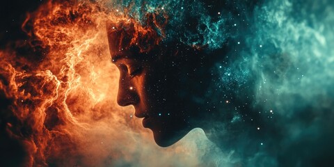 Wall Mural - man in galaxy