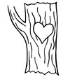 © Mahabub - Rustic Love Carved Heart on Tree Line Art