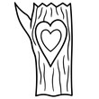 © Mahabub - Rustic Love Carved Heart on Tree Line Art