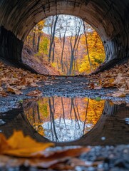 Wall Mural - Reflections on Puddle Water