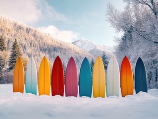 Canvas Print - Surfboards in Snow