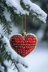 Wall Mural - Heart Shaped Ornament Tree