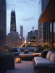 Wall Mural - city skyline at night