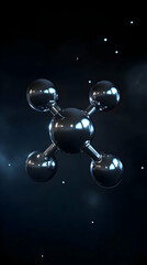 Wall Mural - dark 3d molecular structure illustration