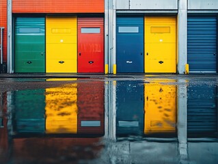 Poster - Garage Doors Reflection