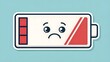 © ThomasStockArt - Funny low battery icon with sad face relatable