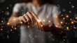 © Oleg - Abstract illustration of a hand touching a glowing network, symbolizing technology and connection