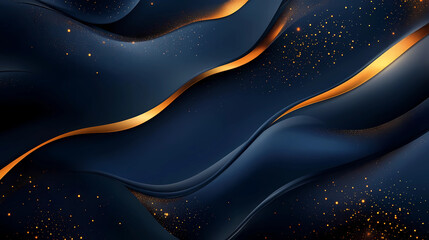 Wall Mural - abstract dark bleu background with gold particles, christmas or new year background. beautiful backg