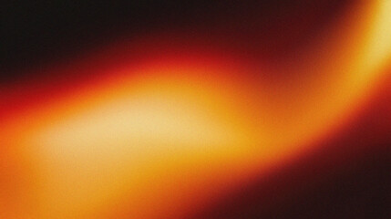 Wall Mural - Color gradient dark grainy background, orange red gold yellow vibrant abstract on black, noise texture effect