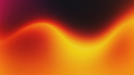 Wall Mural - Color gradient dark grainy background, orange red gold yellow vibrant abstract on black, noise texture effect
