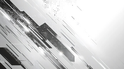 Aufkleber - Diagonal lines and geometric shapes convey a sense of speed and dynamism, creating an abstract composition with a modern and technological feel