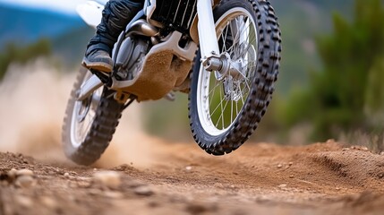 Wall Mural - Extreme dirt biker conquering rough mountain trail