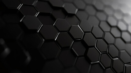 Fototapete - Seamless surface of dark metallic hexagons forming a futuristic honeycomb pattern, ideal for technology or abstract backgrounds