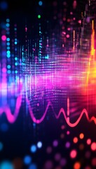 Wall Mural - abstract visualization of data featuring various vibrant color schemes