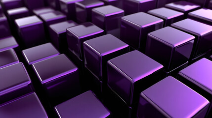 Leinwandbilder - Shiny purple cubes creating an abstract futuristic background, ideal for technology or science concepts