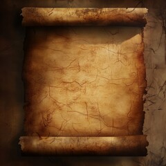 Aufkleber - Ancient Parchment Scroll: Unfurled Treasure with a Textured Surface, Ideal for Mysterious Stories or Historical Documents