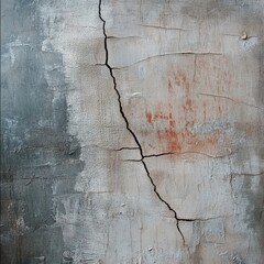 Aufkleber - Cracked Plaster Wall with Faded Paint and Rough Texture - An Abstract Study in Decay and Time's Effects