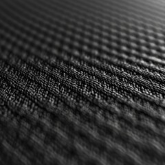 Fototapete - Textured Black Fabric: A Monochromatic Macro View with Sharp Focus and Shallow Depth of Field 