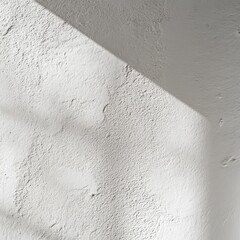 Aufkleber - Textured white wall with a light shadow diagonal casting a minimalist abstract and modern aesthetic impression.