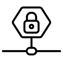 Wall Mural - Seo Padlock Security Line Icon