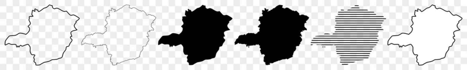 Canvas Print - minas gerais map black | brazilian state border | state country | transparent isolated | variations