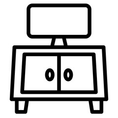 Sticker - Tv Table Drawer Line Icon