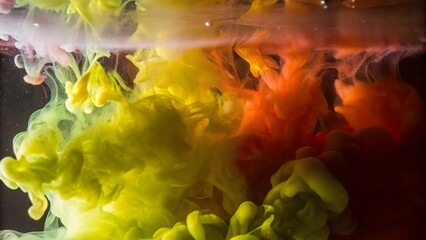 Wall Mural - dynamic splash of multicolored ink water high