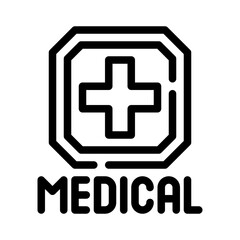 Poster - medical cross line icon