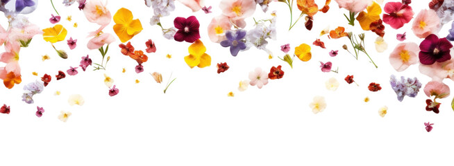 Poster - PNG Flowers confetti border background blossoms nature.