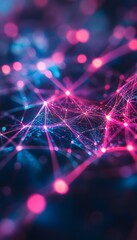 Wall Mural - abstract representation of data network with glowing nodes and lines
