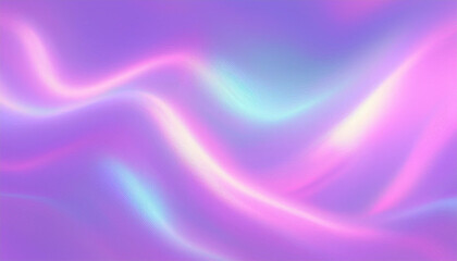Wall Mural - Neon Spectrum Illustration. Unicorn Light. Purple Shiny Background. Pink Abstract Gradient. Hologram Texture. Blur Effect. Abstract Gradient. Pearlescent Background. Vibrant Surface.
