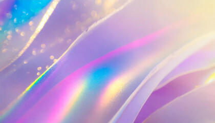 Wall Mural - Neon Spectrum Illustration. Unicorn Light. Purple Shiny Background. Pink Abstract Gradient. Hologram Texture. Blur Effect. Abstract Gradient. Pearlescent Background. Vibrant Surface.