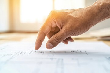 Leinwandbilder - Collaborative Workspace Design Hands-On Document Review on Sleek Desk in Sunlit Office - Project Management Visibility and Workflow Optimization for Business Professionals