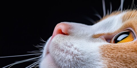 Leinwandbilder - Contemporary Pet Portraiture Close-Up Abstract Art of Feline Personality on Dark Canvas - Modern Interior Decor and High-End Animal Branding Visuals