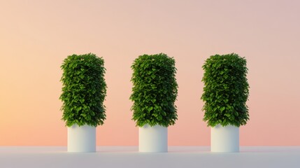 Aufkleber - Vertical Greenhouse Innovation Pristine Tomato Vines in Modern Cylindrical Planters - Sustainable Agro-Tech Showcase for Urban Farming and Controlled Environment Agriculture
