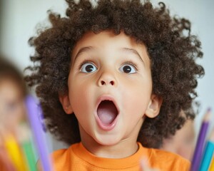 Aufkleber - Vibrant Educational Creativity Bright Pencils and Artistic Exploration by Diverse Elementary Kids - Dynamic Content for School Programs and Creative Learning Promotions