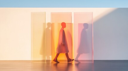 Fototapete - Dynamic Optical Gradient Translucent Acrylic Art Installation for Modern Interior Design and Innovative Visual Merchandising