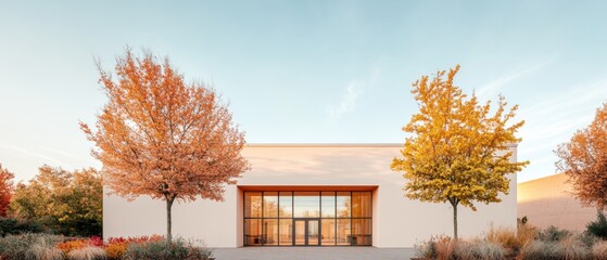 Aufkleber - Contemporary Architectural Visualization Angular Facade with Glass and Steel Elements - Innovative Commercial Design for Corporate Spaces with Modern Professional Efficiency