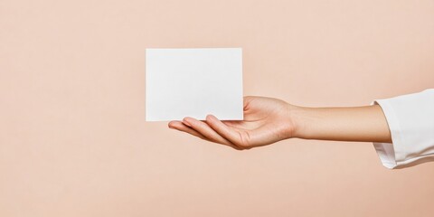 Aufkleber - Minimalist Warm Aesthetic Diverse Hand Holding Patient Form on Cream Background - Modern Healthcare Branding and Professional Reception Design