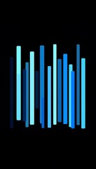 Wall Mural - blue tinted bars aligned vertically on a black background