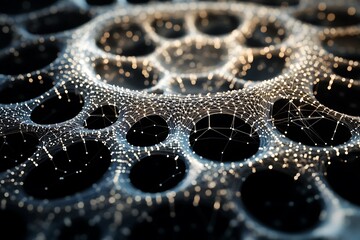 Wall Mural - abstract network structure with glowing nodes and connections.